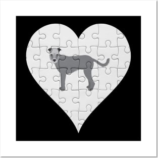 Wolfhound Heart Jigsaw Pieces Design - Gift for Wolfhound Lovers Posters and Art